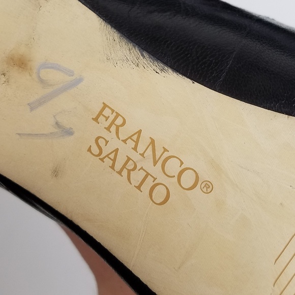 Franco Sarto Warren Black Round Toe Heels Leaopard - Picture 6 of 8